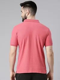 Stylish Red Cotton Solid Short Sleeves Polos For Men-thumb1