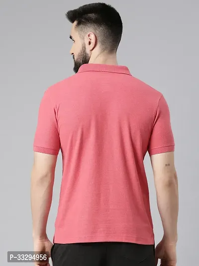 Stylish Red Cotton Solid Short Sleeves Polos For Men-thumb2