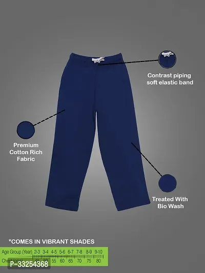 Stylish Navy Blue Solid Trouser For Boys-thumb5