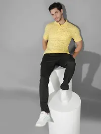 Reliable Yellow Cotton Blend Printed Polo T-Shirt For Men-thumb4