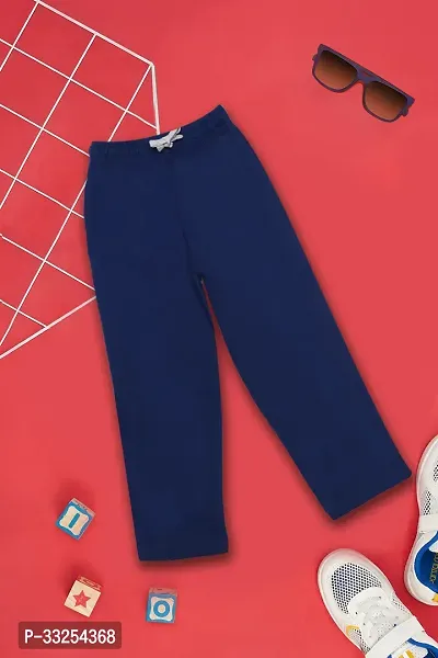 Stylish Navy Blue Solid Trouser For Boys-thumb2