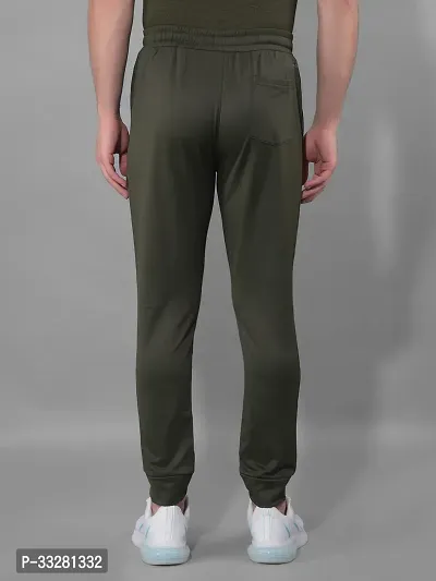 Stylish Olive Polyester Regular Track Pants For Men-thumb3