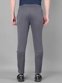 Stylish Grey Polyester Regular Track Pants For Men-thumb2