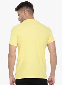 Stylish Yellow Cotton Solid Short Sleeves Polos For Men-thumb1