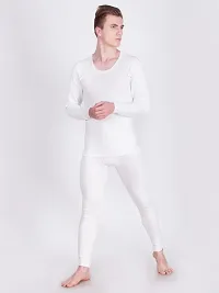 Comfortable Off White Cotton Thermal Set For Men-thumb2