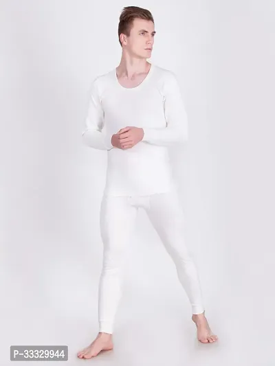 Comfortable Off White Cotton Thermal Set For Men-thumb3