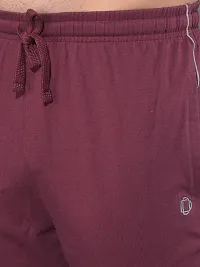 Comfortable Maroon Cotton Blend Regular Track Pants For Men-thumb4