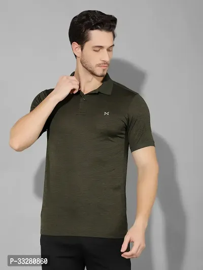 Stylish Polyester Solid Sports Tee For Men-thumb0