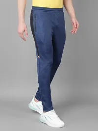 Stylish Blue Polyester Regular Track Pants For Men-thumb1