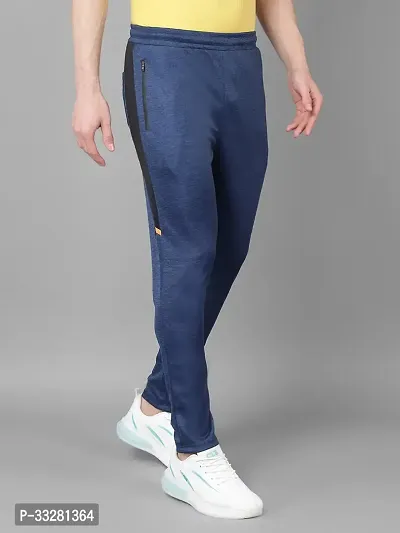 Stylish Blue Polyester Regular Track Pants For Men-thumb2