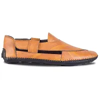 Lish Tree Men's Tan Synthetic Velcro and Stylish Roman Sandals 7UK-thumb4