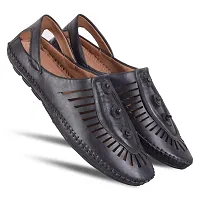 Lish Tree Men's Black Synthetic Slip-on Comfortable Sandals 7UK-thumb4