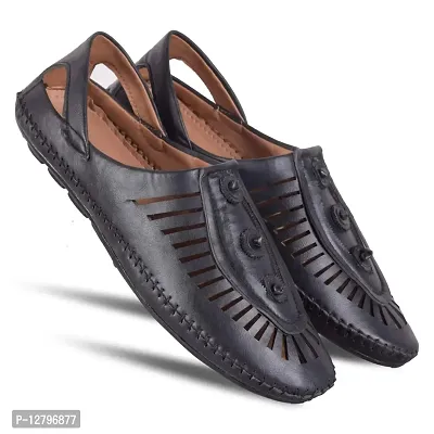 Lish Tree Men's Black Synthetic Slip-on Comfortable Sandals 7UK-thumb5