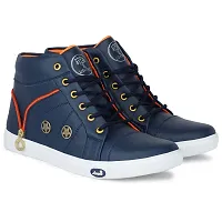 Lish Tree Men's Blue Synthetic Lace-Up High Ankle Sneaker Boots 10 UK/IND-thumb2