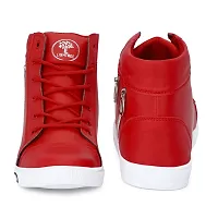 Lish Tree Men's Red Synthetic Leather Lace-Ups Casual Sneaker Boots 9-thumb3