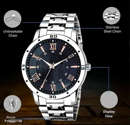 New Stainless Chain Analoge Watch For- Men And boys