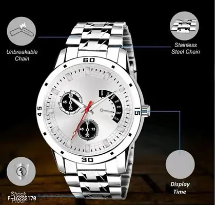 New Stainless Chain Analoge Watch For- Men And boys