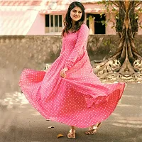 Stylish Peach Taffeta Silk Anarkali Gown For Women-thumb2