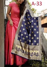 Stylish Fancy Taffeta Silk Ethnic Gown With Dupatta Set For Women-thumb1