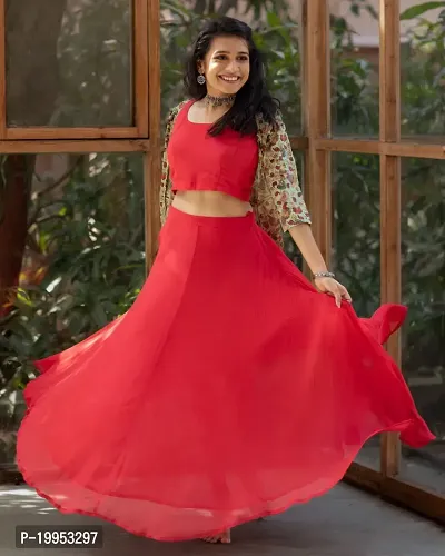 Stylish Red Jacquard Anarkali Gown For Women