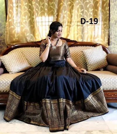 Stunning Taffeta Silk With Jacquard With Inner Cotton Gown
