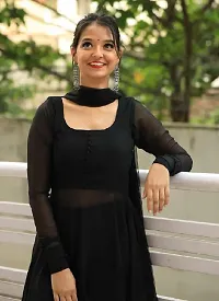 Stylish Black Georgette Anarkali Gown For Women-thumb1