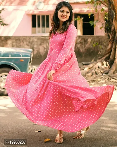 Stylish Peach Taffeta Silk Anarkali Gown For Women