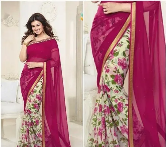 Beautiful Georgette Floral Printed Bollywood Quality Sarees