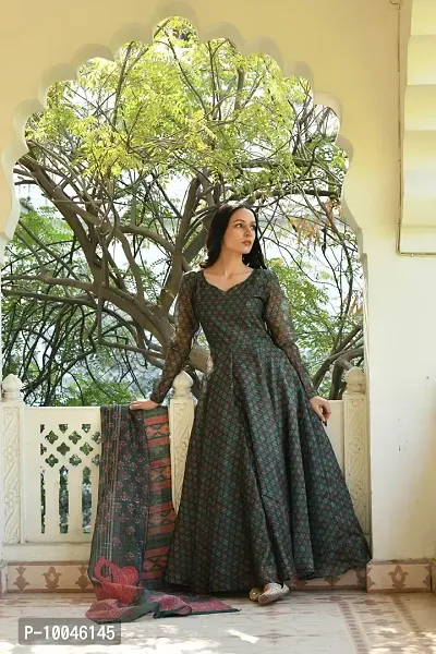 Trendy Women Georgette Stitched Ethnic Gown