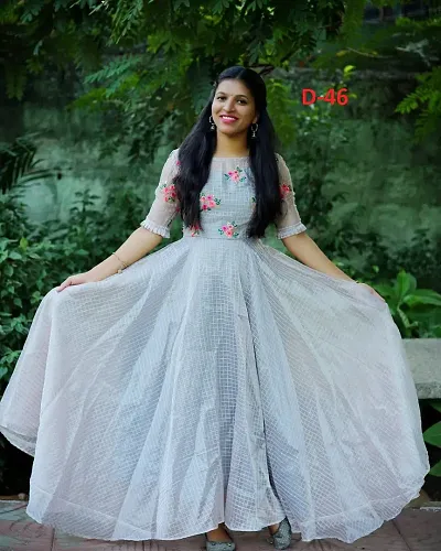 Festive Wear Chanderi Silk Ethnic Gown