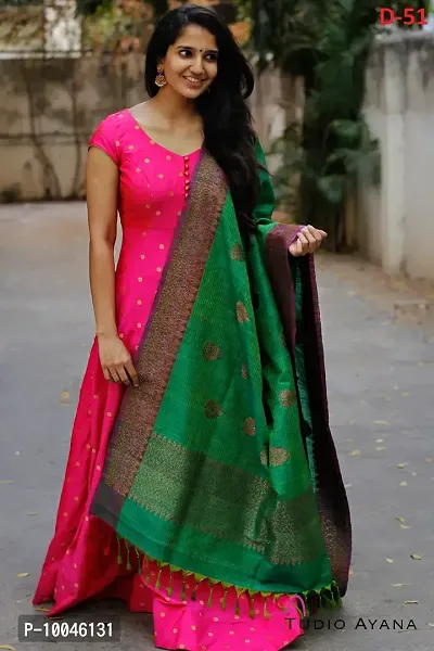 Trendy Women Taffeta Silk Stitched Ethnic Gown