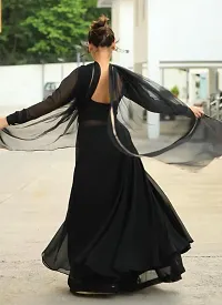 Stylish Black Georgette Anarkali Gown For Women-thumb2