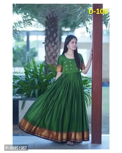 Stylish Fancy Taffeta Silk Woven Design Ethnic Gowns For Women