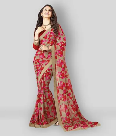 Multicolored Chiffon Printed Sarees