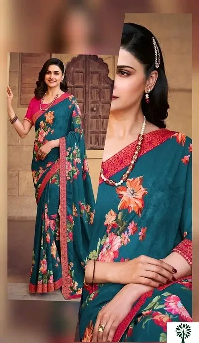 Stunning Latest Design And Georgette Women Saree with Blouse Piece