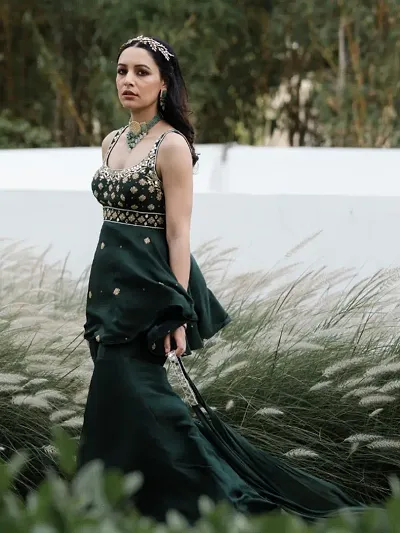 Fancy Chanderi Silk Kurta Set For Women