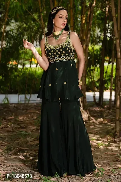 Fancy Chanderi Silk Kurta Set For Women-thumb2