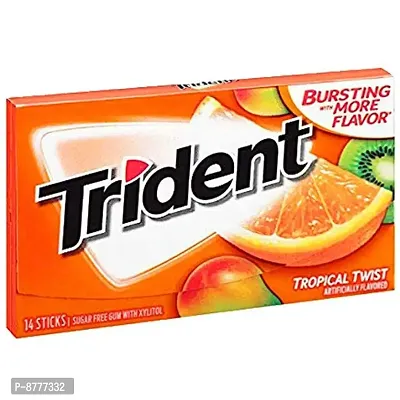 Trident Imported Sugar Free Chewing Gum - Tropical Twist - 14 Sticks-thumb0