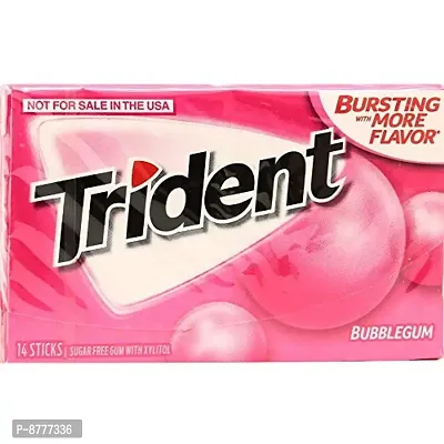 Trident Imported Sugar Free Chewing Gum - Bubblegum - 14 Sticks-thumb0