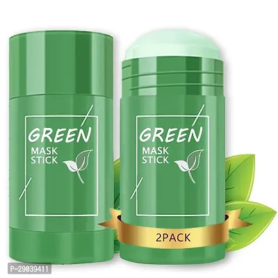 Green Tea Mask Stick for Face, Blackhead Remover with Green Tea Extract, Deep Pore Cleansing Pack of 2