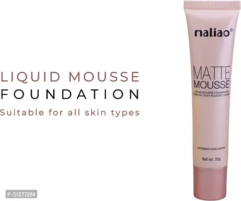 Maliao Foundation Long Lasting Matte Mousse Liquid Lightweight Shine Control Soft Ivory 30g-thumb2