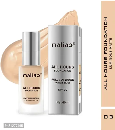 Maliao Foundation Mat Lumineux Luminous Matte Full Coverage Waterproof 03 Natural Beige 40ml-thumb2