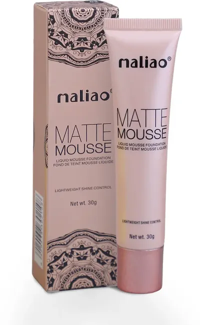 Maliao Foundation Long Lasting Matte Mousse Liquid Lightweight Shine Control Soft Ivory 30g