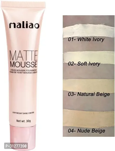 Maliao Matte Mousse Liquid Foundation Shade 01 30 G-thumb2