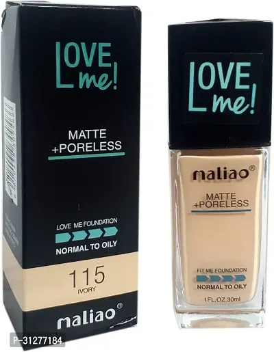 Maliao Love Me Liquid Foundation Matte with Poreless Ivory Foundation Ivory 30 Ml