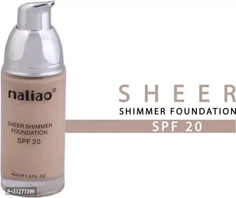 Maliao Sheer Shimmer Water Proof Foundation Spf 20 40ml Natural Skin Foundation Ivory Beige 40 Ml-thumb0