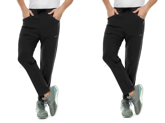 Stylish Blend Regular Track Pants For Men Pack Of 2