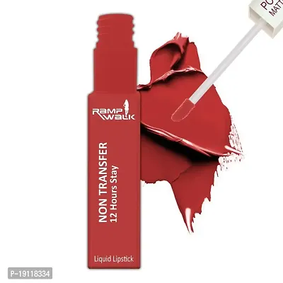 Ramp Walk Powerstay Matte Lip Color, Long lasting, Non Transfer, Water  Smudge Proof, Light Weight Liquid Lipstick, Up to 12hrs Stay, 5ml each (Gift Set | Pack of 2) (Brick Red,Cherry Red)-thumb2