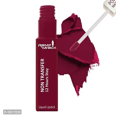 Ramp Walk Powerstay Matte Lip Color, Long lasting, Non Transfer, Water  Smudge Proof, Light Weight Liquid Lipstick, Up to 12hrs Stay, 5ml each (Gift Set | Pack of 2) (Cherry Red,Ice Mauve)-thumb2