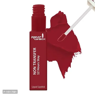 Ramp Walk Powerstay Matte Ultra Smooth Liquid Lipstick, Transfer proof and Waterproof lipstick, Up to 12hrs stay, 5ml (Hot Red)-thumb0